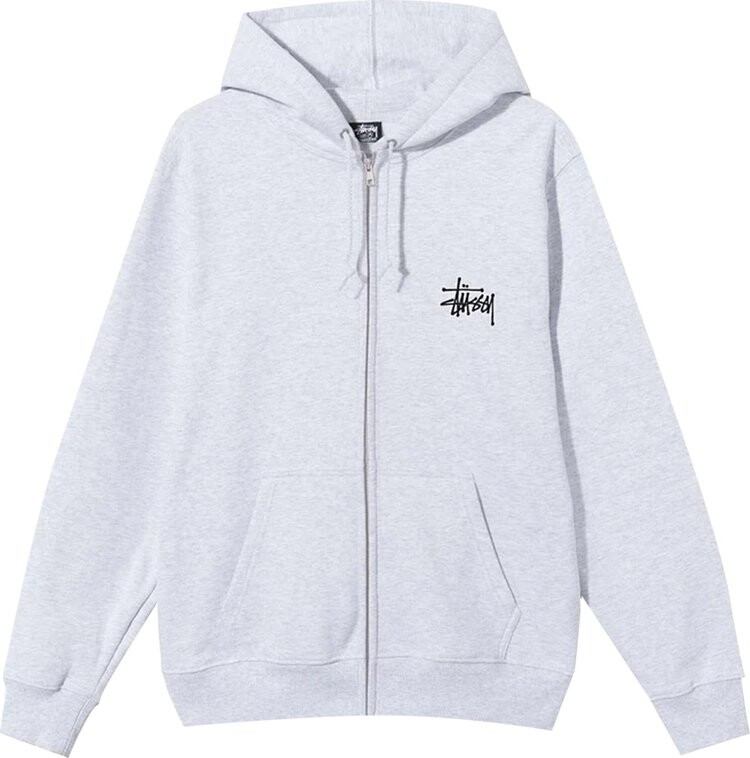 

Толстовка Stussy Basic Zip Hood 'Ash Heather', серый