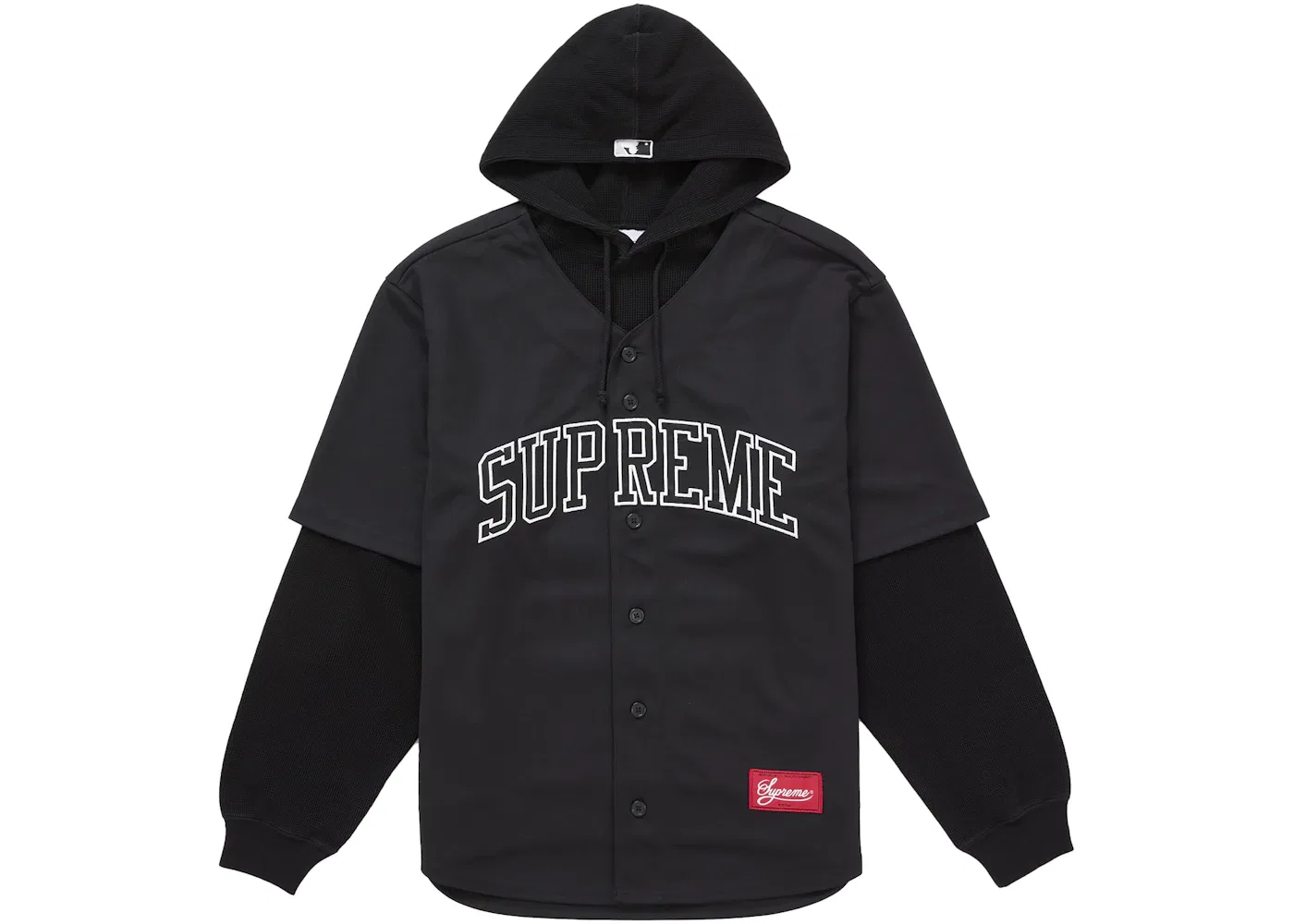 Мужская бейсбольная джерси с капюшоном Jersey Supreme, Black