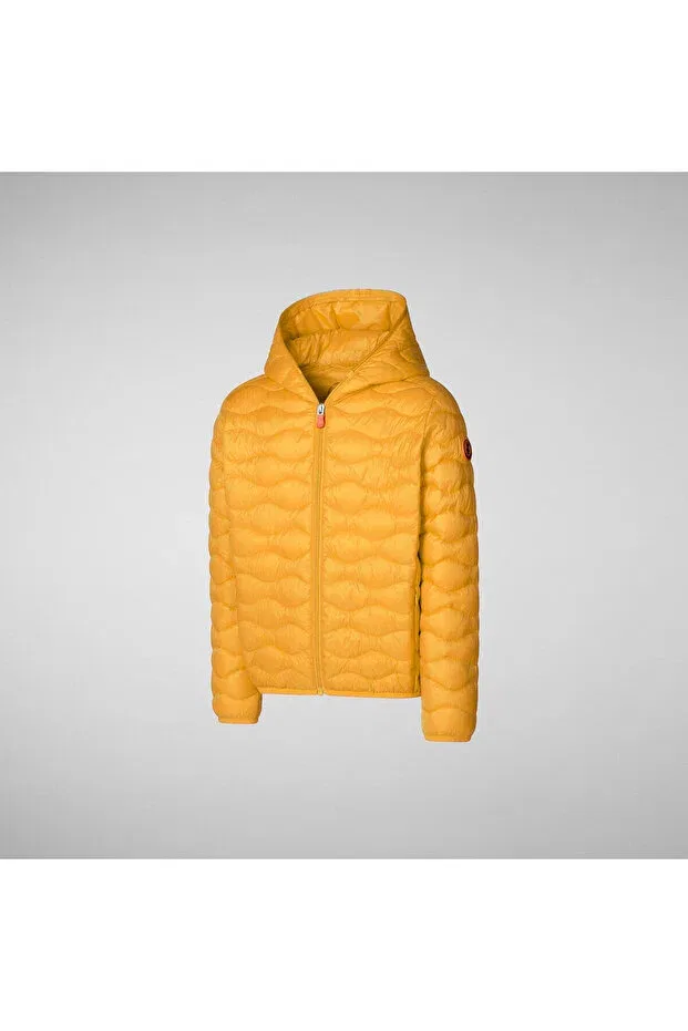 Детское пальто для девочек пуховое с капюшоном Yul Save The Duck, Yellow — фото 3