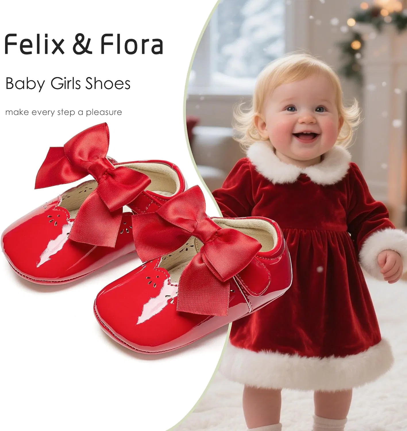 Детские туфли-мокасины для девочек Mary Jane Felix & Flora, Red — фото 4