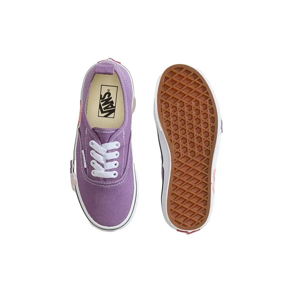 Детские кроссовки с цветочным принтом Authentic Elastic Lace Flower Vans, Purple — фото 4