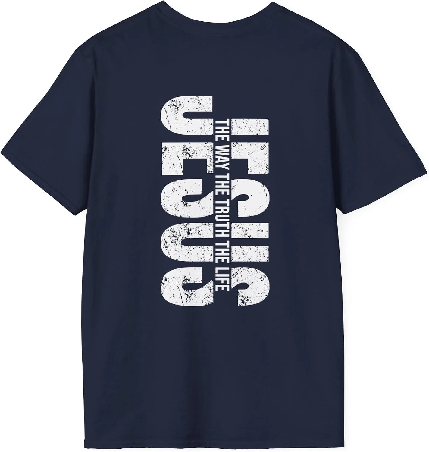 Футболка с принтом Jesus The Way The Truth The Life Gildan 64000, Navy