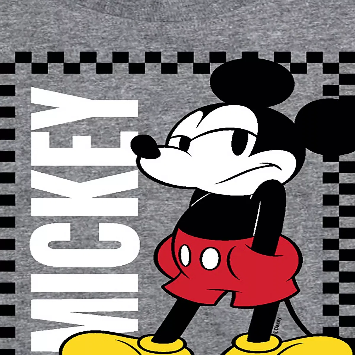 Детский лонгслив с принтом Mickey Checker Frame Disney, Athletic Heather — фото 2