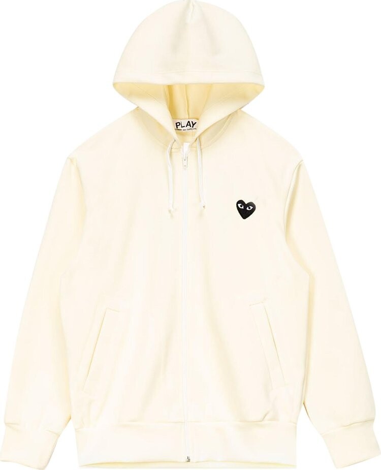 

Толстовка Comme des Garçons PLAY Big Heart Zip Up Sweatshirt 'Ivory', кремовый