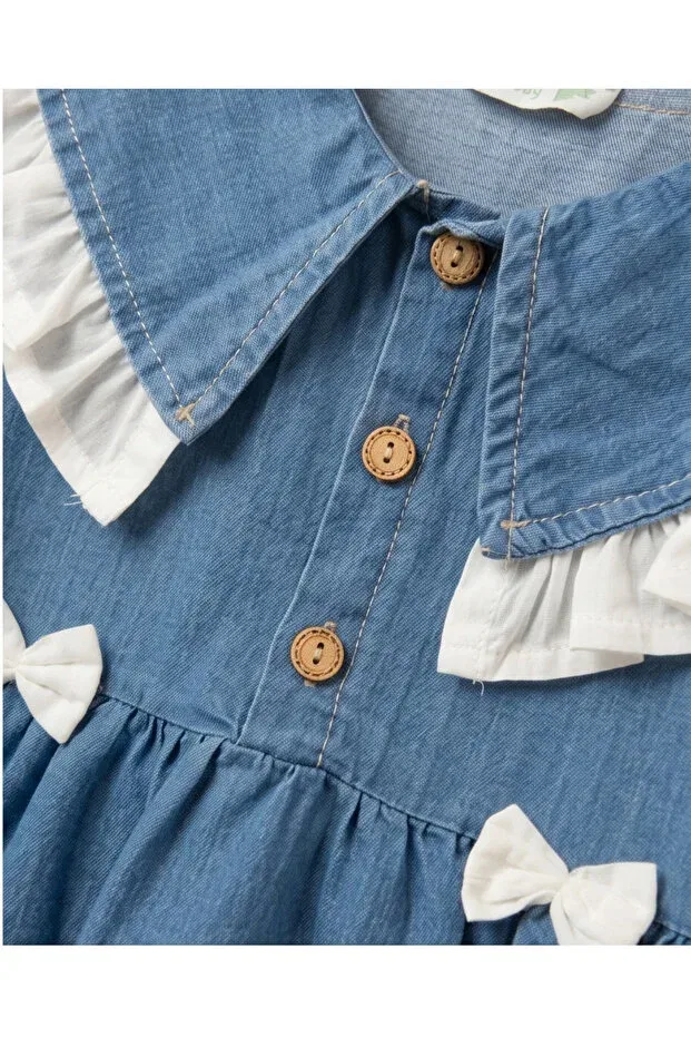 Детское джинсовое платье для девочек с бабочкой Jikko Baby, Blue — фото 2