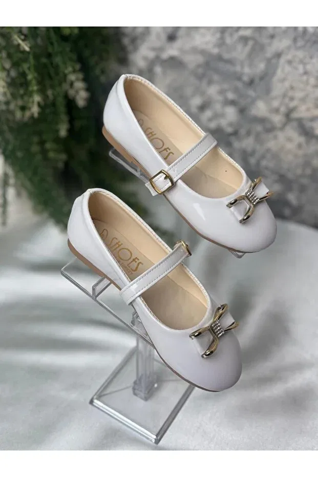 Детские балетки для девочек с принтом Daily comfortable ballerina for babies and young children Shoes, White — фото 3