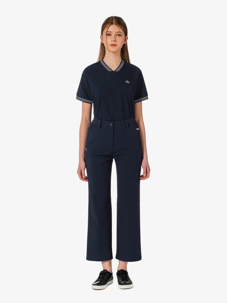 Брюки LACOSTE Navy, прямые, из нейлона с хлопком