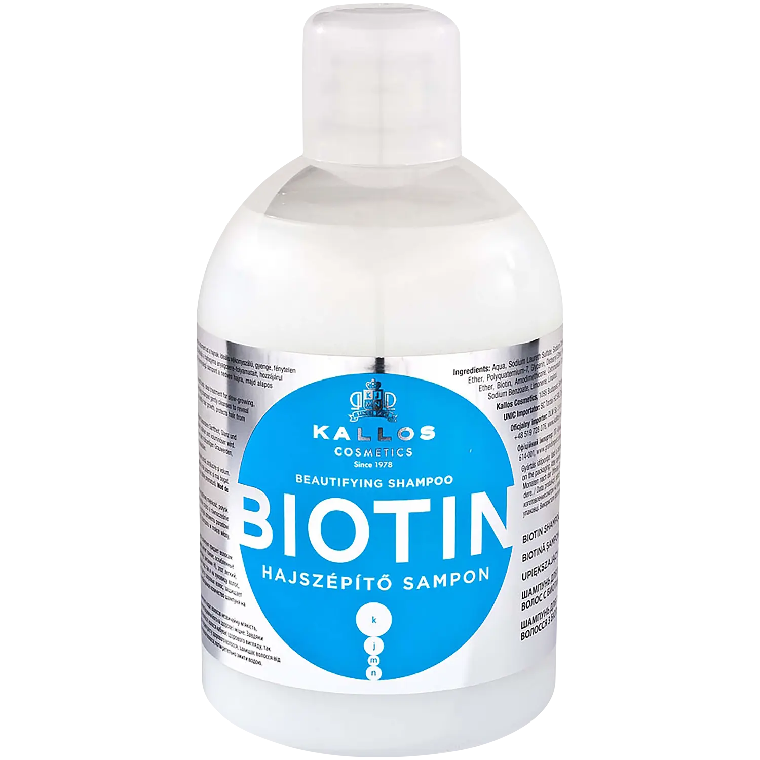 

Kallos Biotin укрепляющий шампунь для волос, 1000 мл