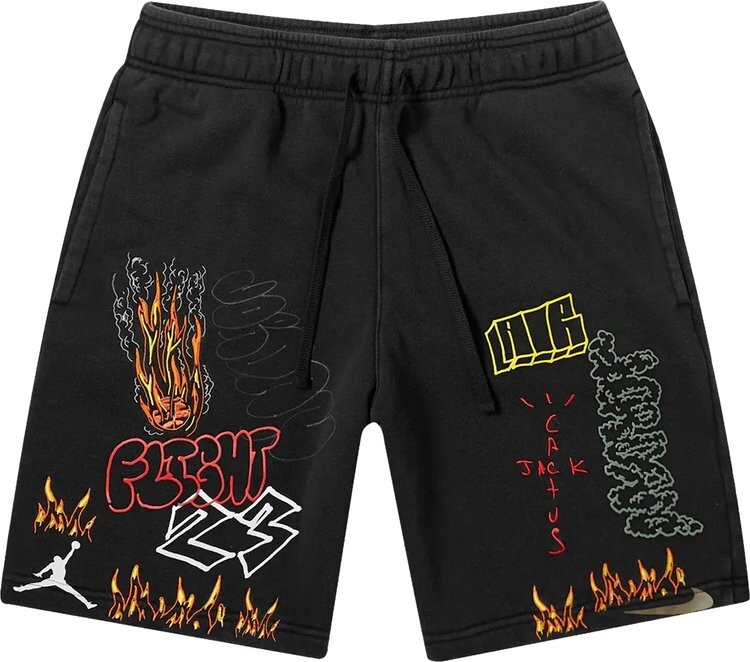 

Шорты Cactus Jack by Travis Scott x Air Jordan MJ Fleece Short 'Black', черный