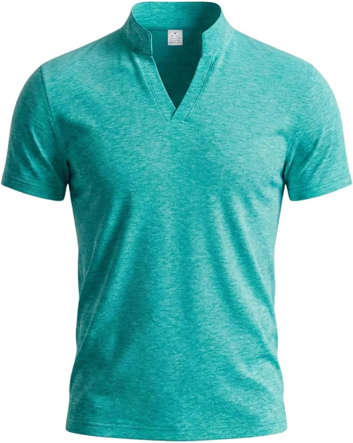 Мужская повседневная футболка с V-образным вырезом, Mint Green — фото 4