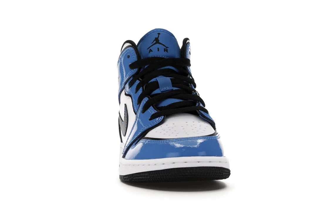 Детские кроссовки Lifestyle с принтом Jordan 1 Mid Jordan, Signal Blue/Black-White — фото 2