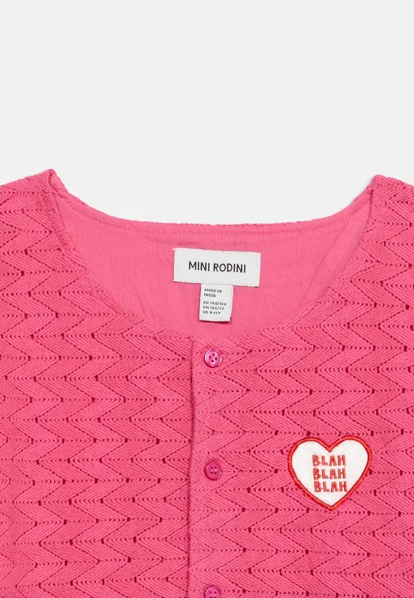Кардиган хлопковый Patch cardigan Mini Rodini, pink, розовый — фото 4