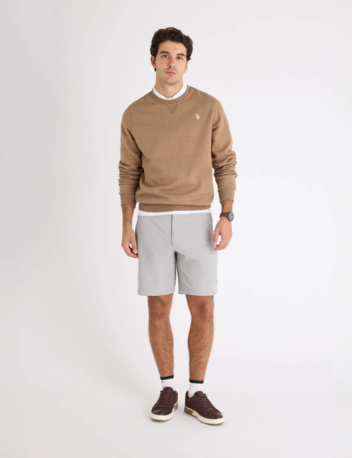Мужские шорты U.S. Polo Assn. 9" Comfort Waist Tech, серый — фото 3