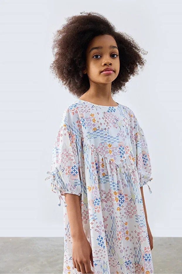 Детское платье для девочек с принтом Nona patch patterned Marvy, Multicolor — фото 4
