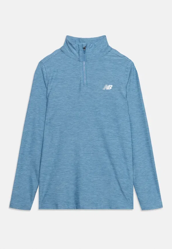 Спортивный свитшот с воротником-стойкой Quarter zip funnel New Balance Heron Blue, синий — фото 3