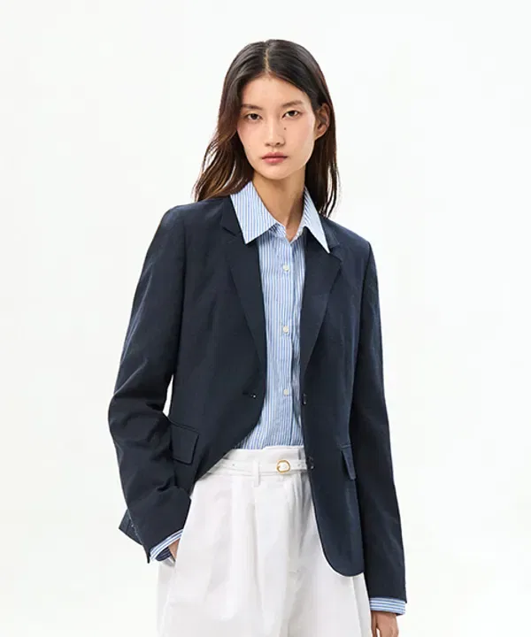 Блейзер из льна, Tommy Hilfiger, синий