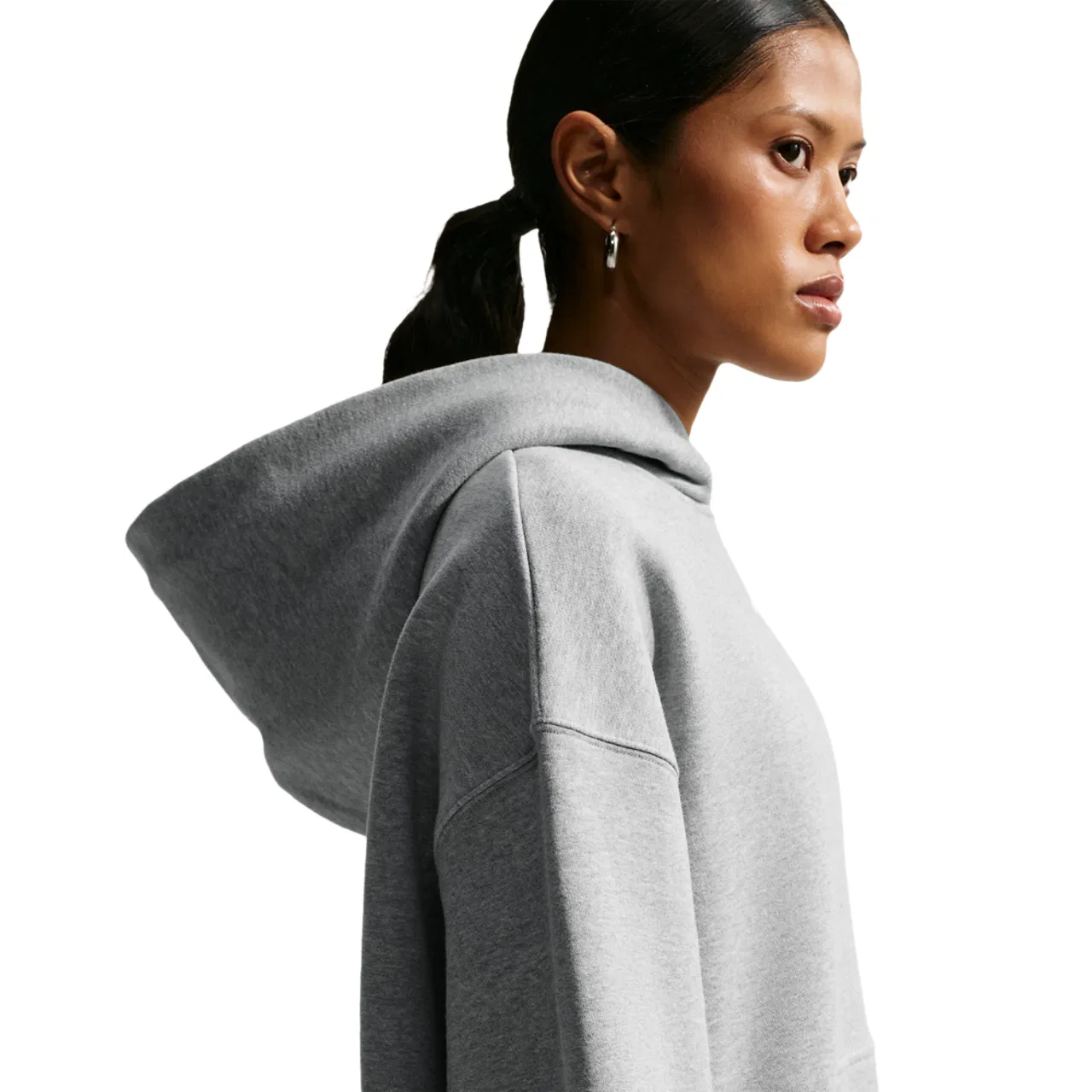 Женский свитшот оверсайз Nike Studio Fleece Oversized Crew, Dk Grey Heather/Sail — фото 2