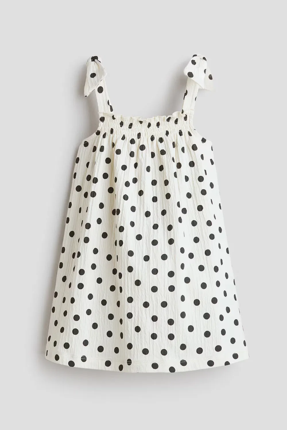 Хлопковое платье с узором H&M, Cremefarben/Polka Dots