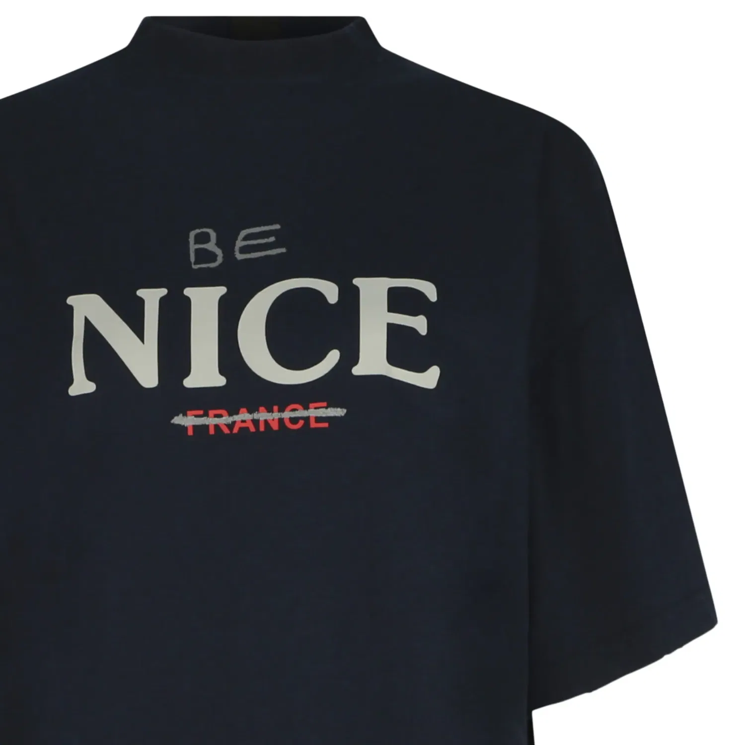 Футболка Balenciaga Be Nice France с графическим принтом, синий — фото 3