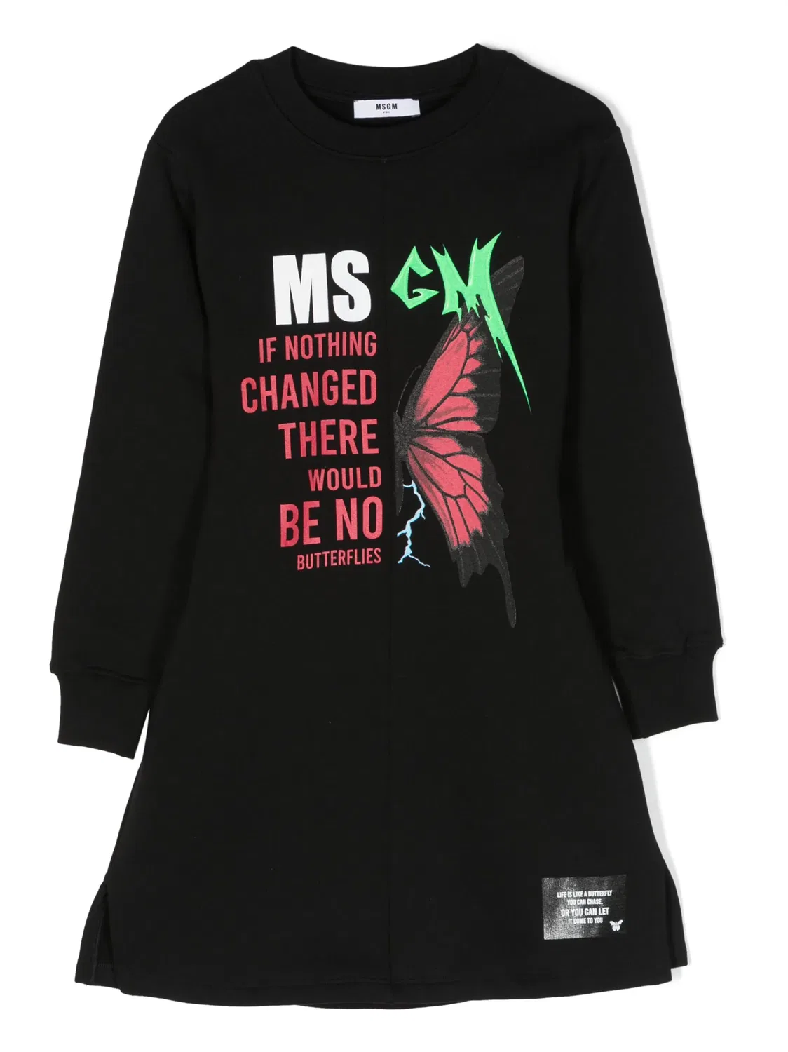 Платье с логотипом из хлопка MSGM, черный