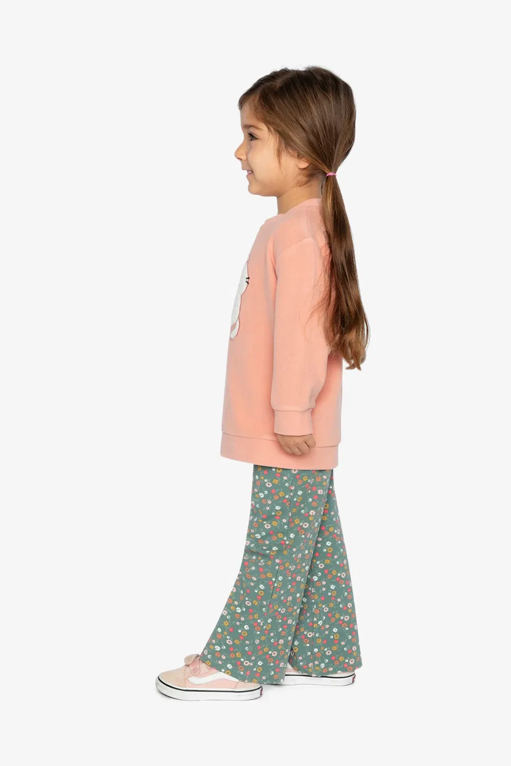 Детский комплект туники и леггинсов с длинным рукавом Deux par Deux, Pale Pink and Green Floral Print — фото 3