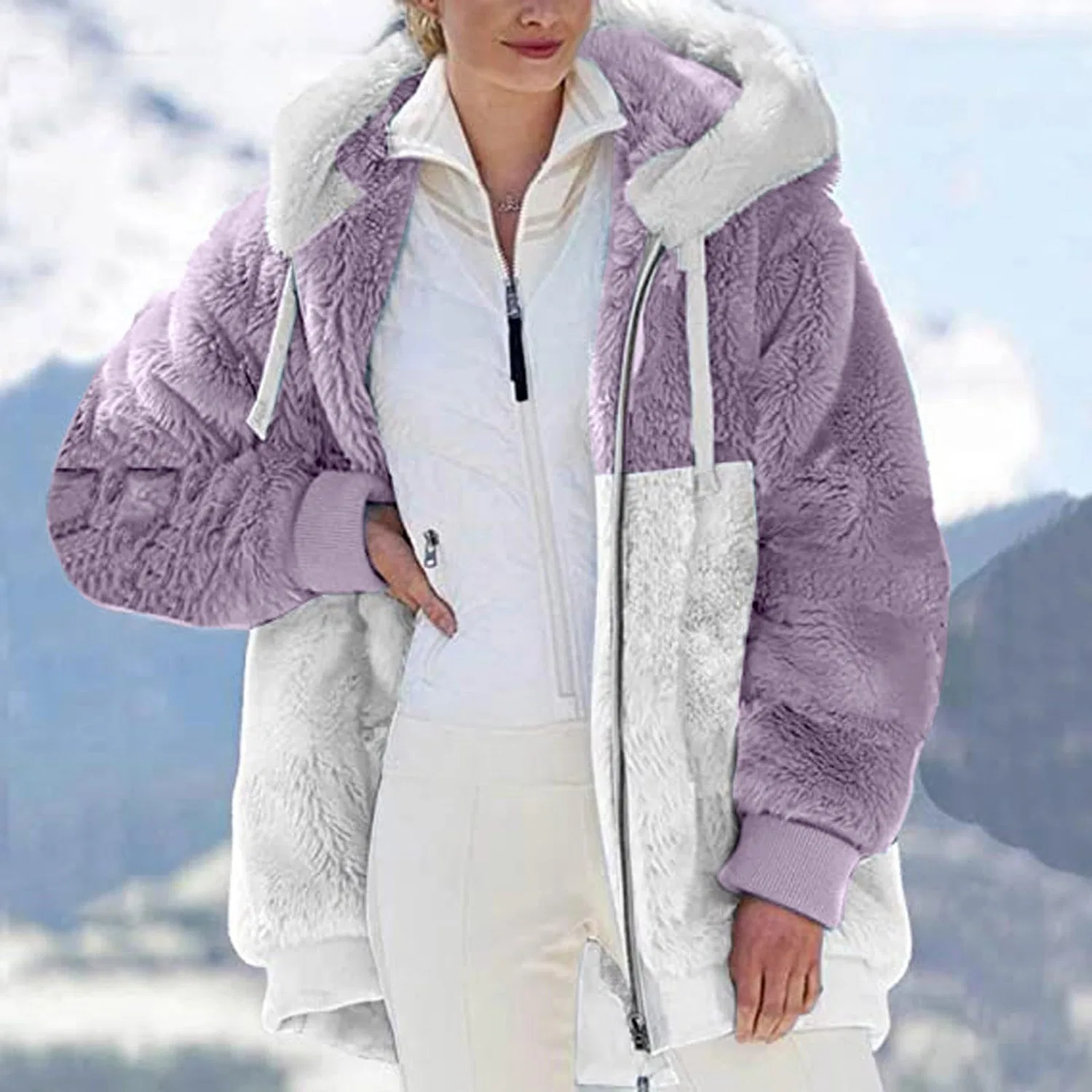 Женская утеплённая куртка с принтом мишки, oversize, Lilla 9 — фото 2