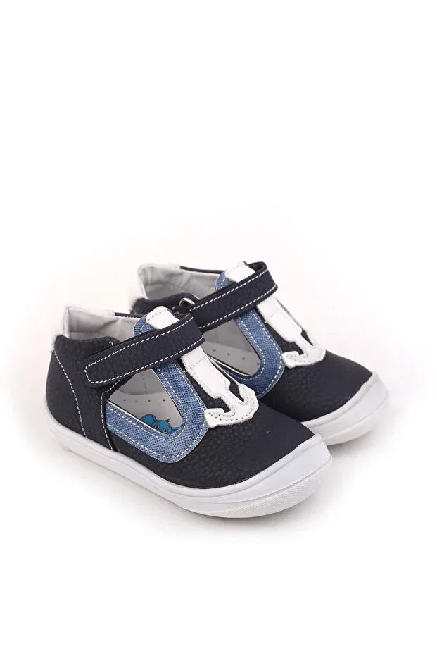 Детские туфли для мальчиков ортопедические Walkenzo, Navy-White — фото 2