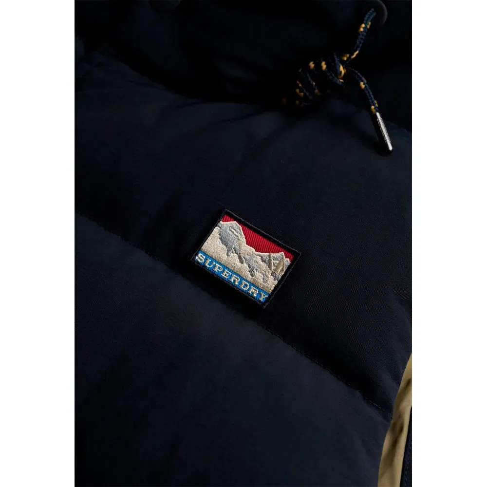 Мужской утепленный жилет с капюшоном Superdry Short Everest, Blue — фото 2