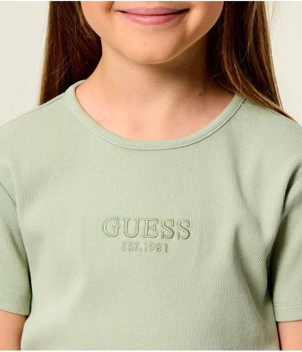 Детская футболка для девочек с принтом T-Shirt Guess, зеленый — фото 4
