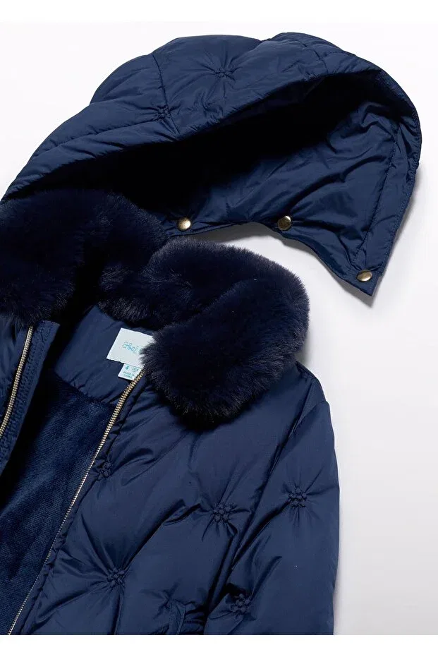 Детское пальто для девочек с длинным рукавом Abel & Lula, Navy Blue — фото 4