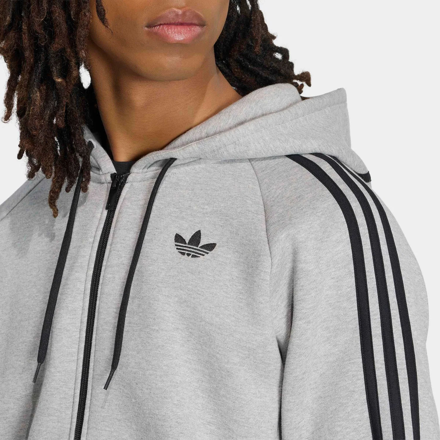 Мужской худи с капюшоном и шнурком Adidas Originals, Medium Grey Heather — фото 4