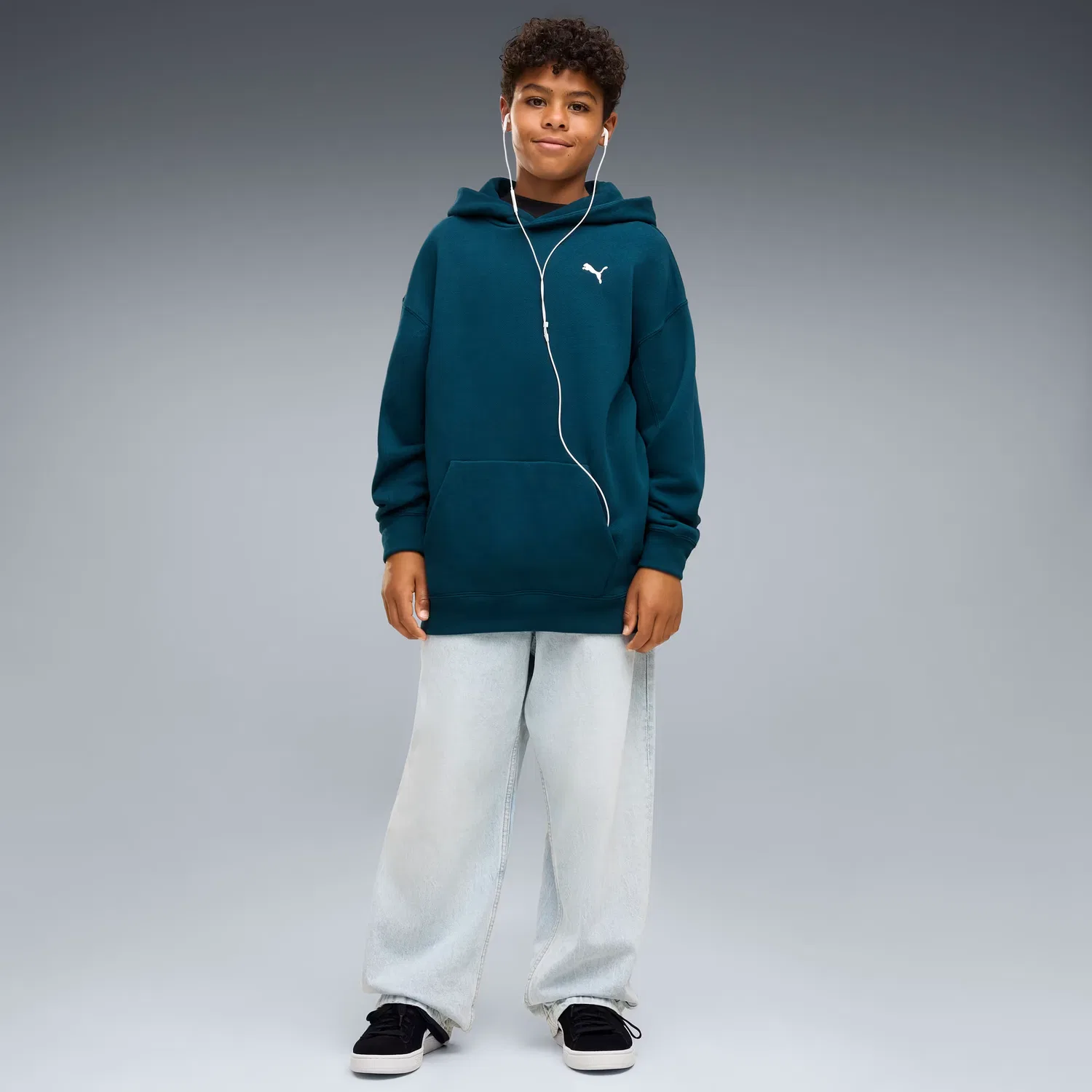 Толстовка большого размера для детей постарше Puma Essentials, Midnight Petrol — фото 3