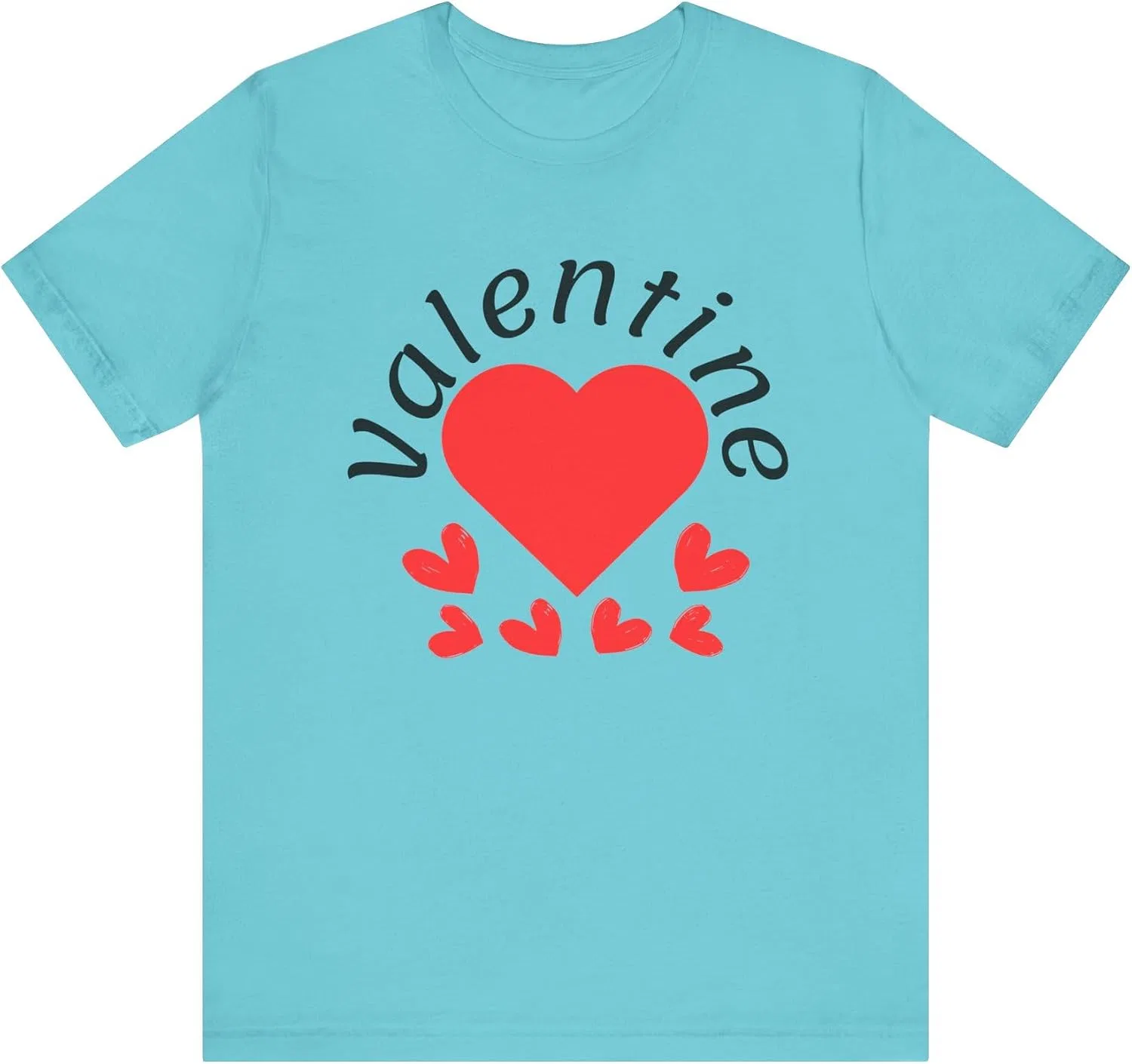 Футболка с принтом Valentine Hearts of Hearts Bella Canvas, Turquoise