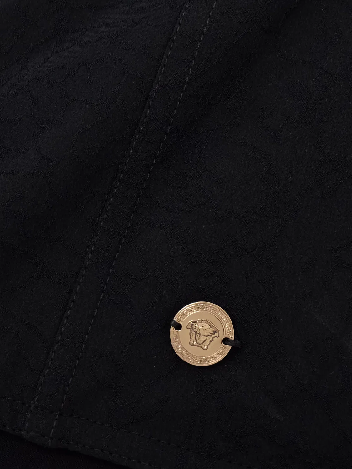 Трусики-бикини из жаккардовой ткани с вышивкой Versace, черный — фото 4