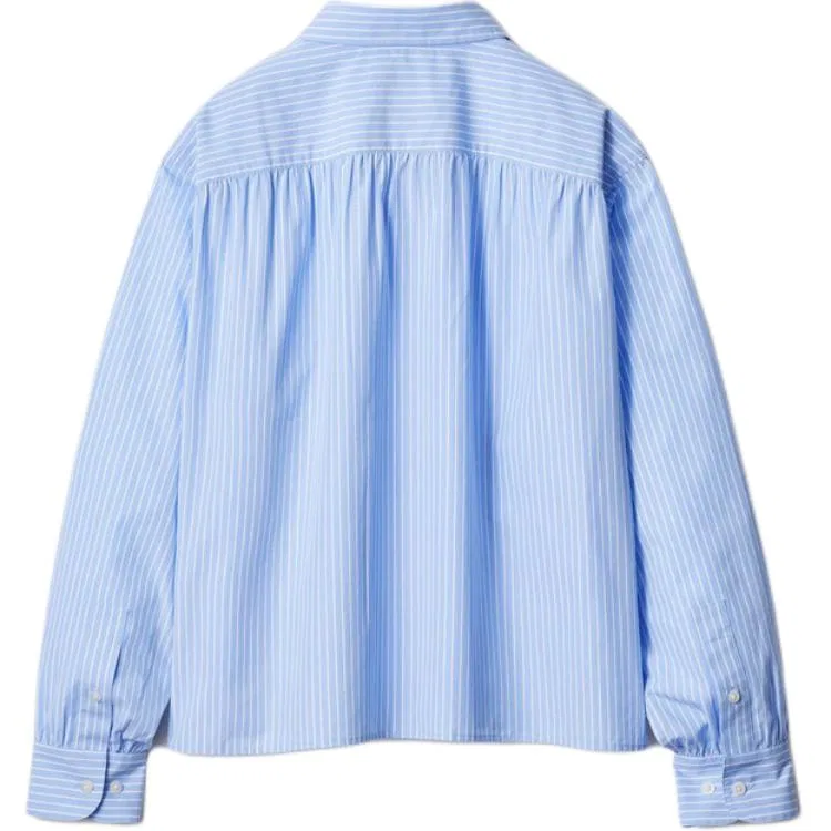 Женская рубашка с отложным воротником UNIQLO, Pink Blue — фото 3