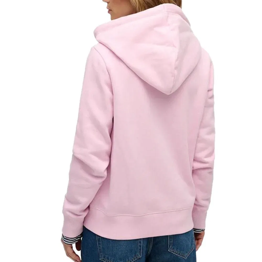 Женское худи с капюшоном и молнией Essential Logo Ziphood Superdry, Роза — фото 3