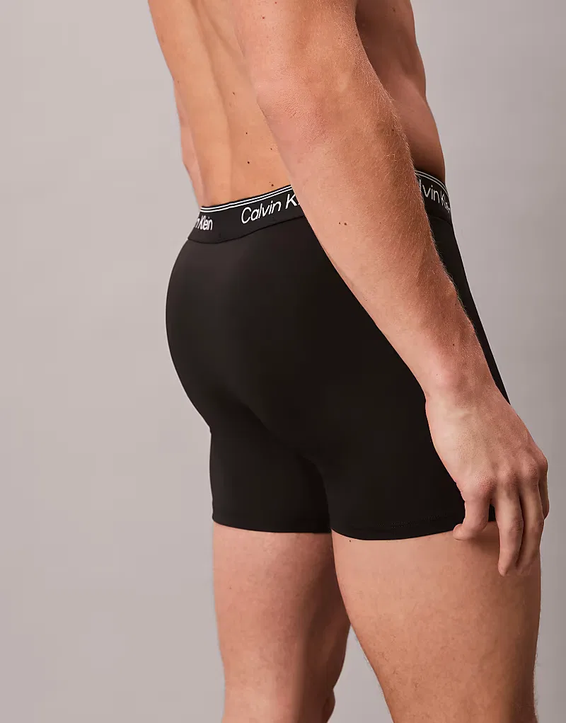 Боксеры-брифы микро стретч 3 шт Calvin Klein, черный — фото 3