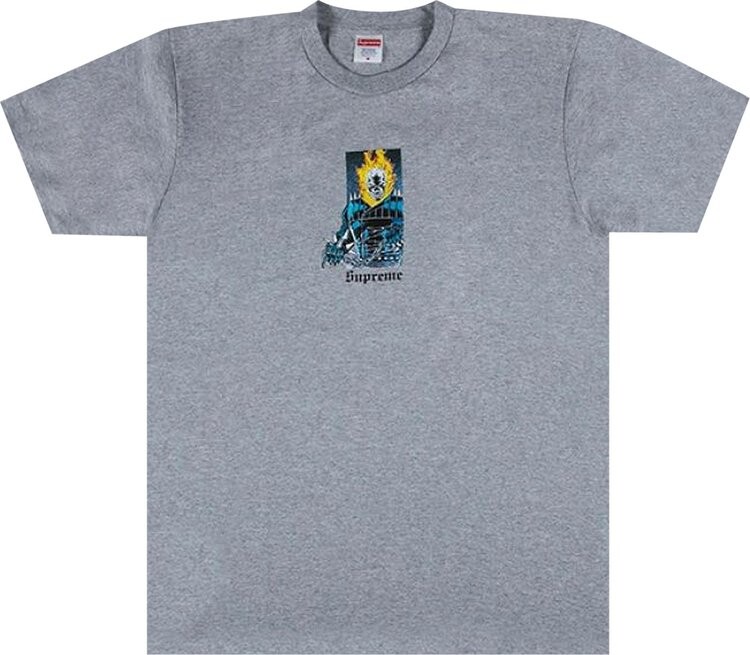 

Футболка Supreme Ghost Rider Tee 'Heather Grey', серый