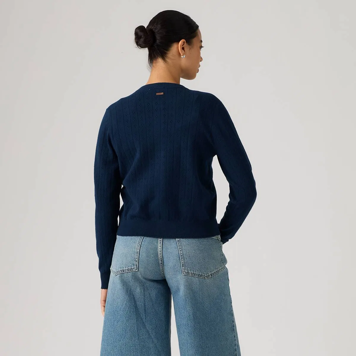 Очень мягкий ажурный кардиган с круглым вырезом Levi's, Navy Blazer - Blue — фото 4