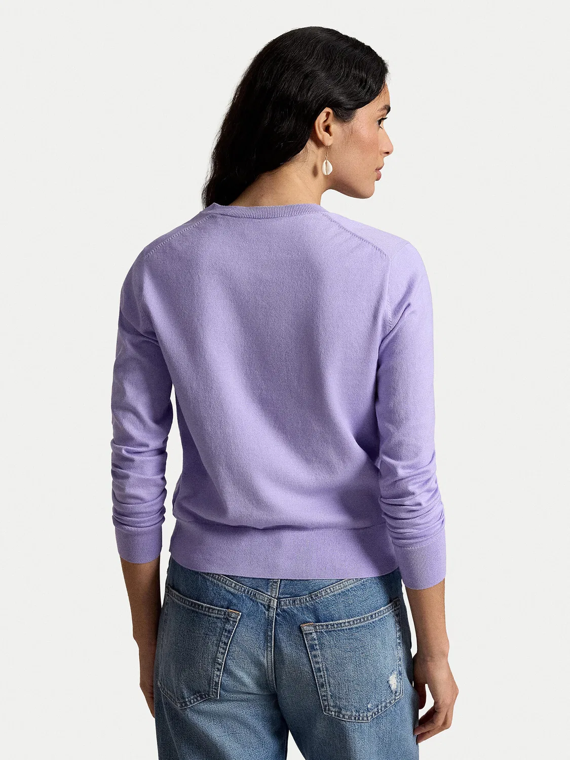 Женский кардиган стандартного кроя Polo Ralph Lauren, светло-сиреневый — фото 3