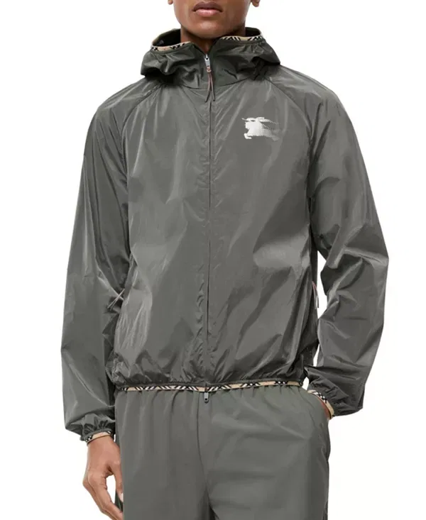 Мужская куртка с капюшоном из нейлона Burberry, Carbon Grey