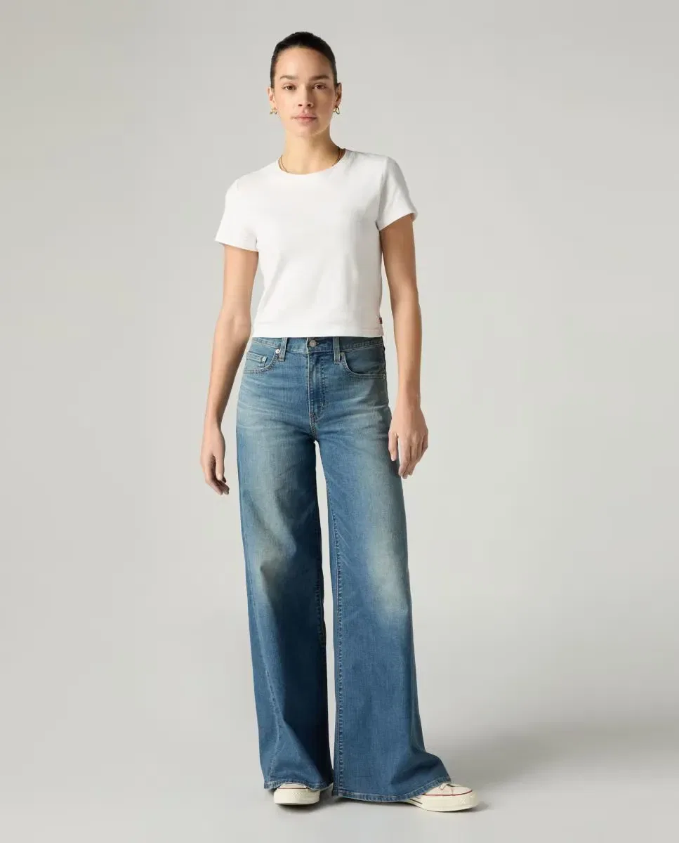 Женские джинсы прямые с завышенной талией High Rise Wide Leg Levi's, Синий