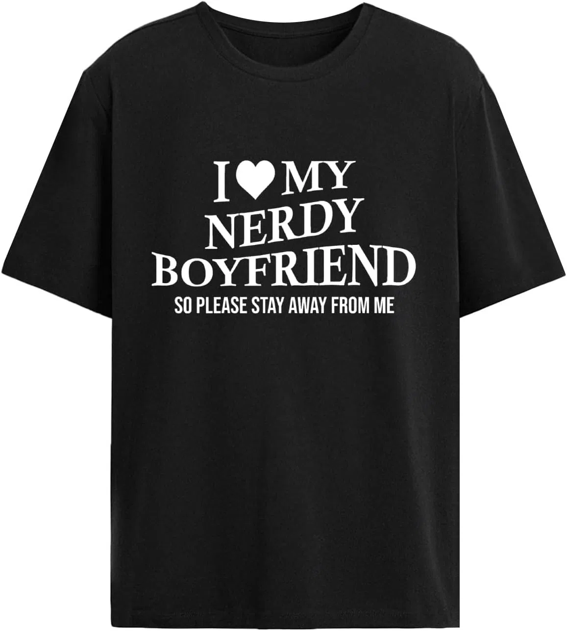 Женская футболка с принтом I Love My Nerdy Boyfriends Shirt-003, Allblack