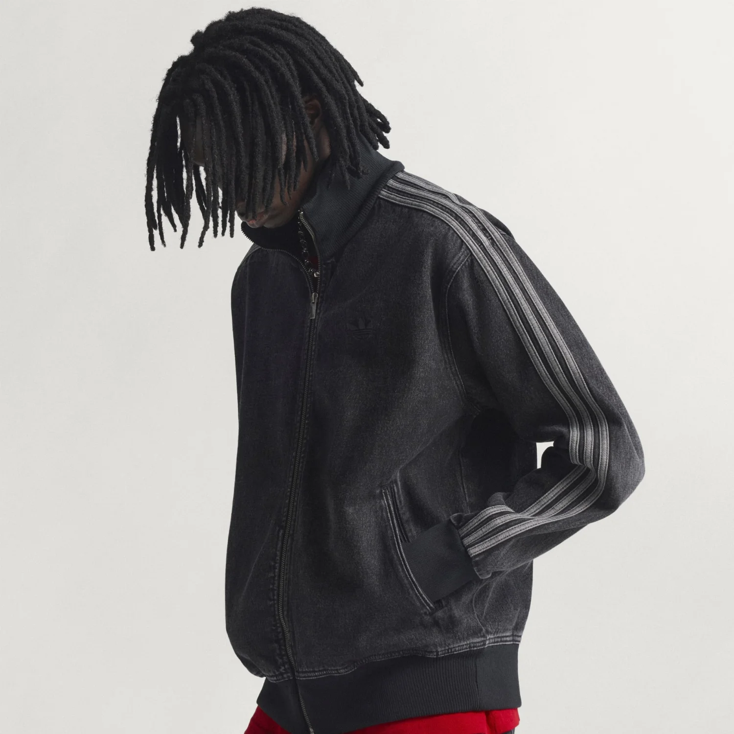 Куртка Adidas Originals Adicolor Denim Firebird Track, черный — фото 4