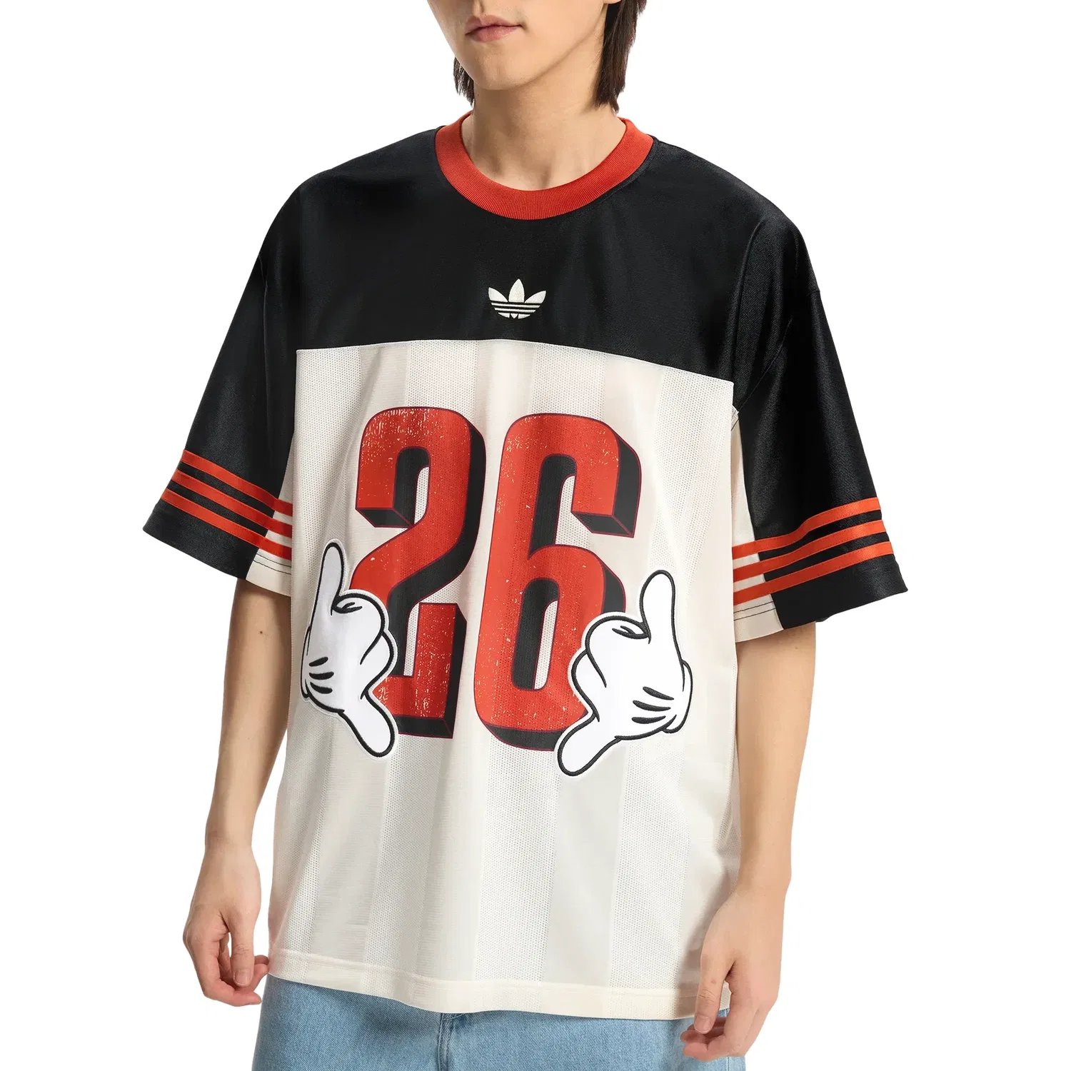 Мужская футболка с принтом Adidas x Disney Mickey Mouse Jersey, черный — фото 3