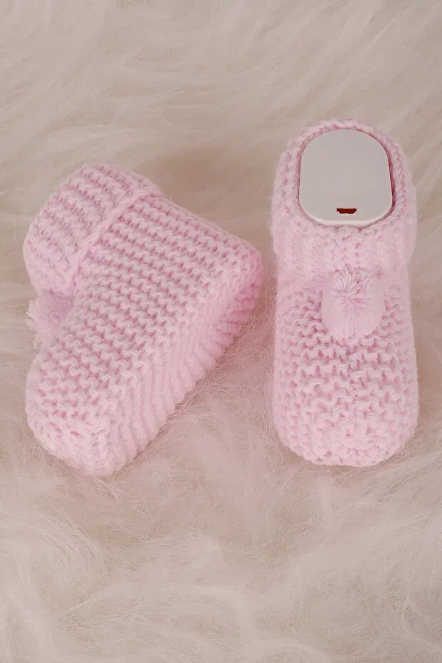 Детские носки для новорожденных с помпоном Basics Liljoy, Pink — фото 2