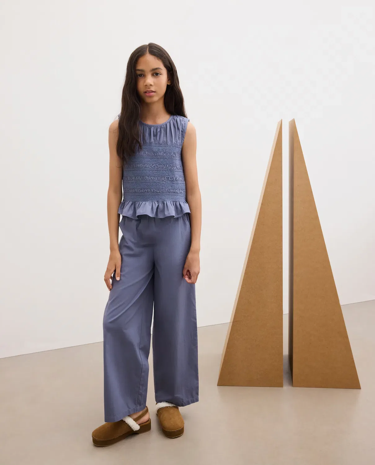 Детский комплект для девочек с воланами Smock Peplum Kids El Corte Inglés, 400 Azul — фото 3