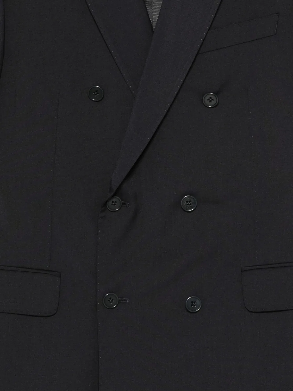 Emporio Armani Двубортный костюм из шерсти, черный — фото 3