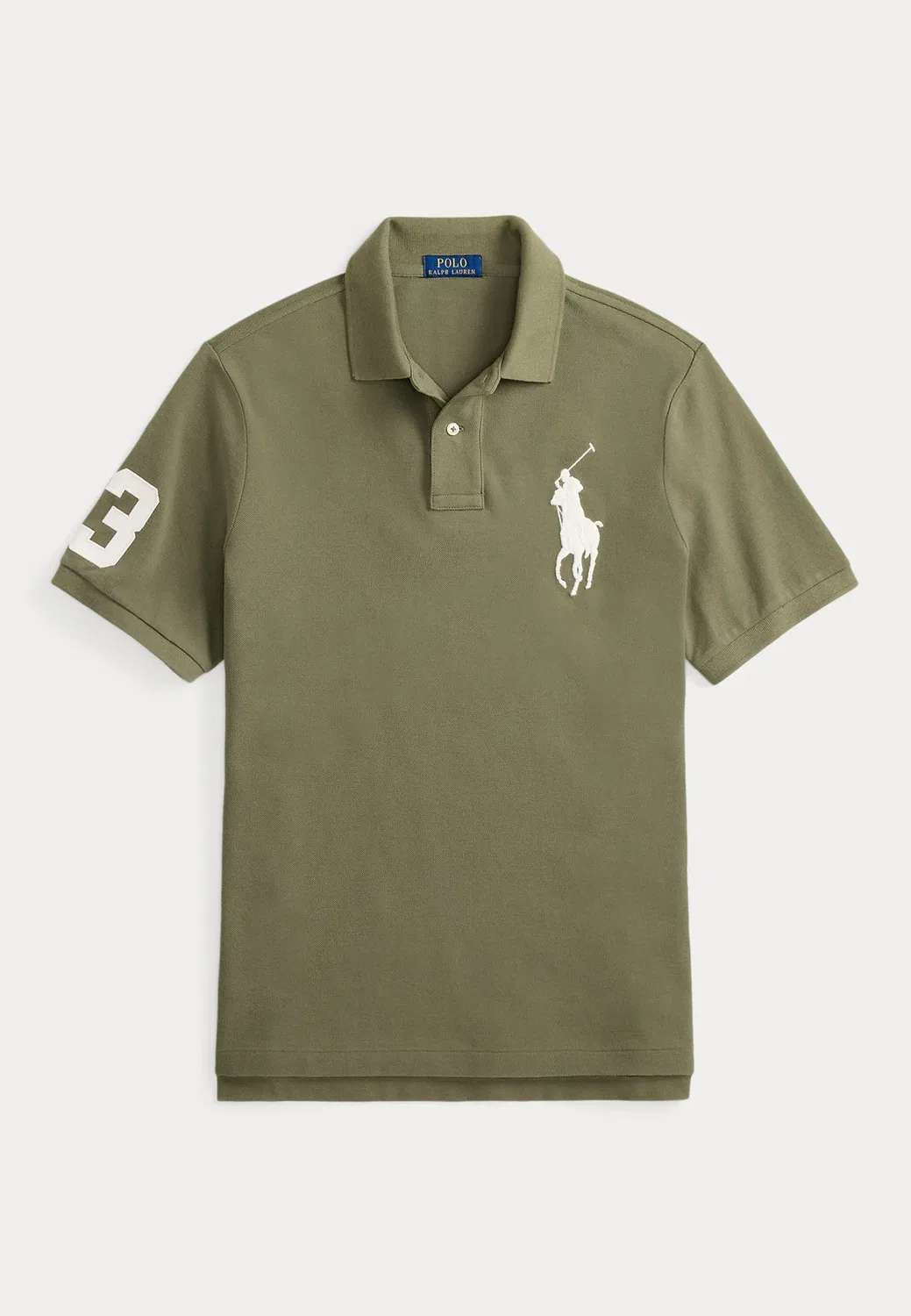 Классическая поло-рубашка из сетчатой ткани с крупным рисунком под пони Polo Ralph Lauren, Cruise Olive/White — фото 4