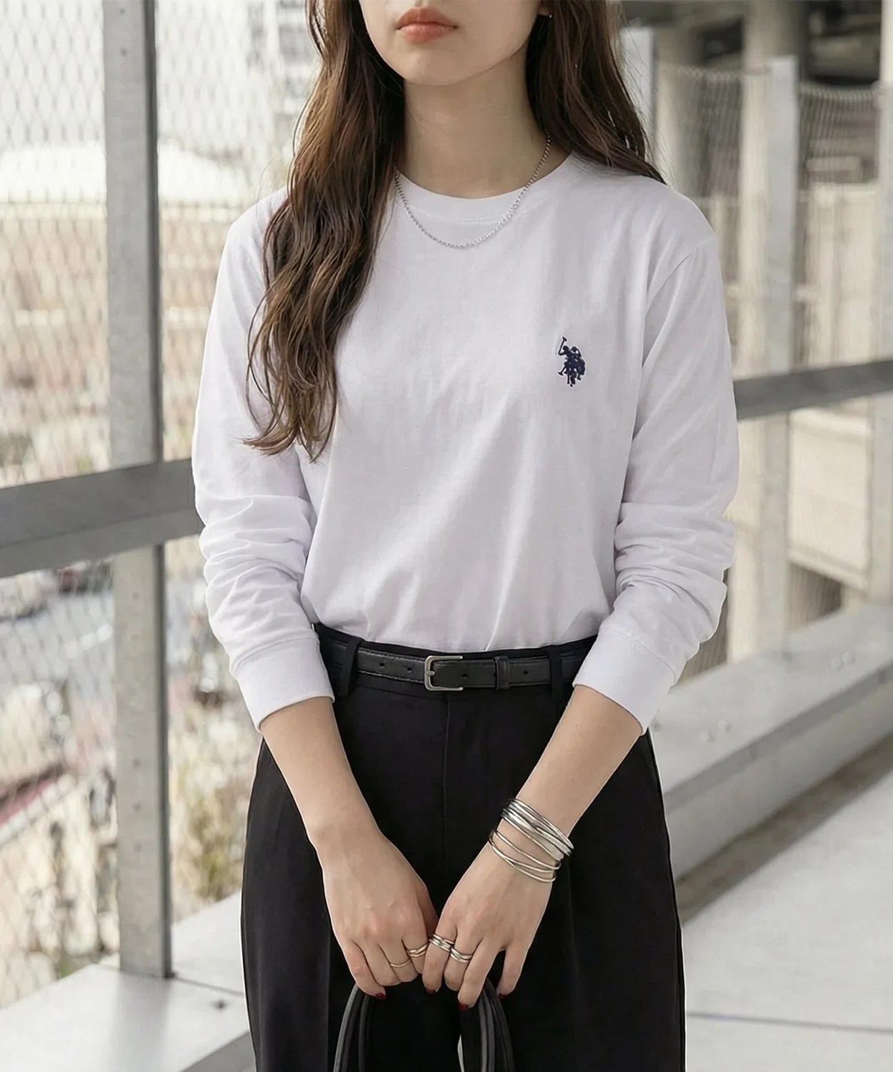 Мужское футболка с длинным рукавомс вышивкой U.S. POLO ASSN., Navy — фото 2